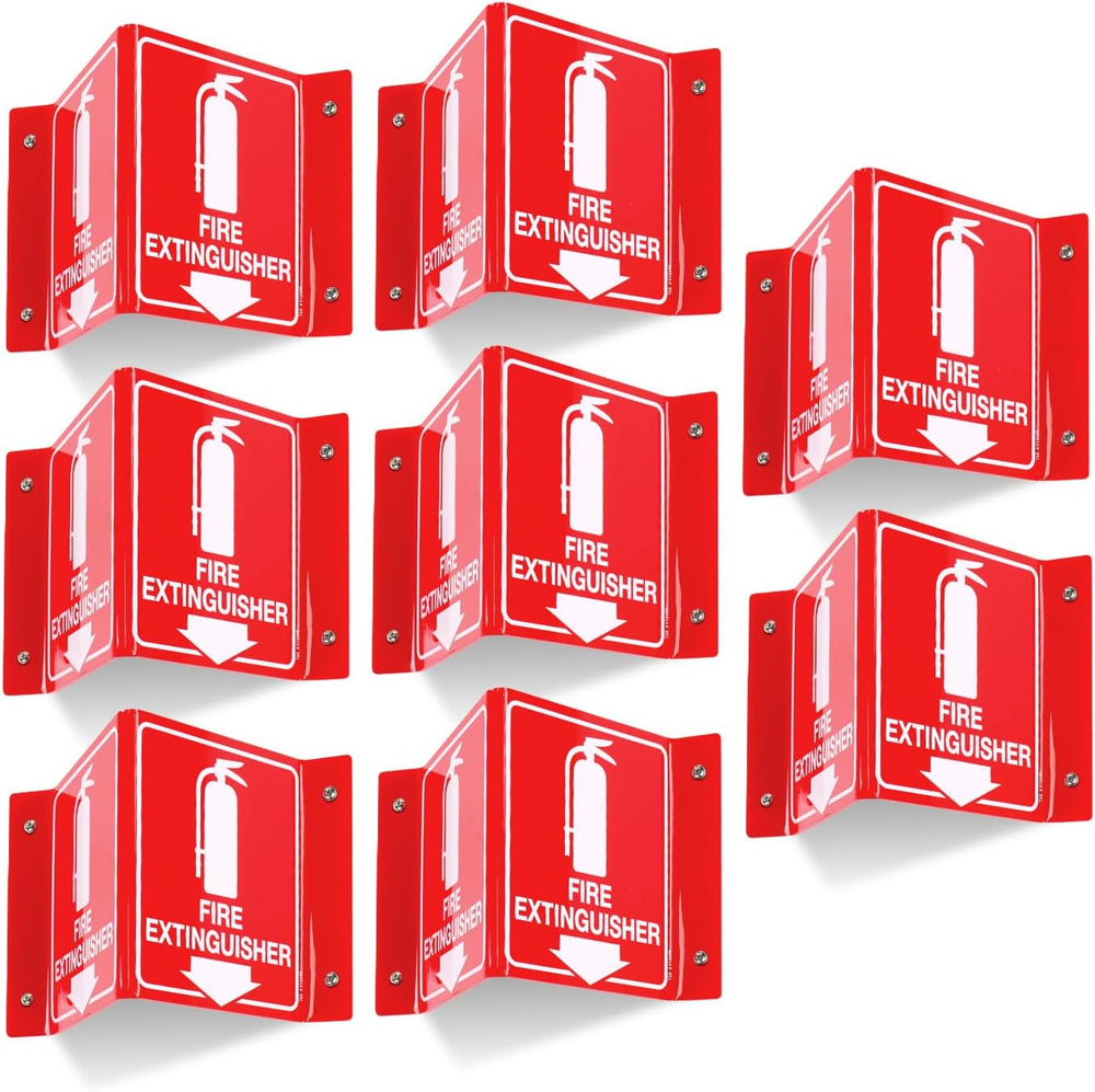 T&R Fire Extinguisher Sign, Fire Extinguisher with Down Arrow - 8 Pack - ...