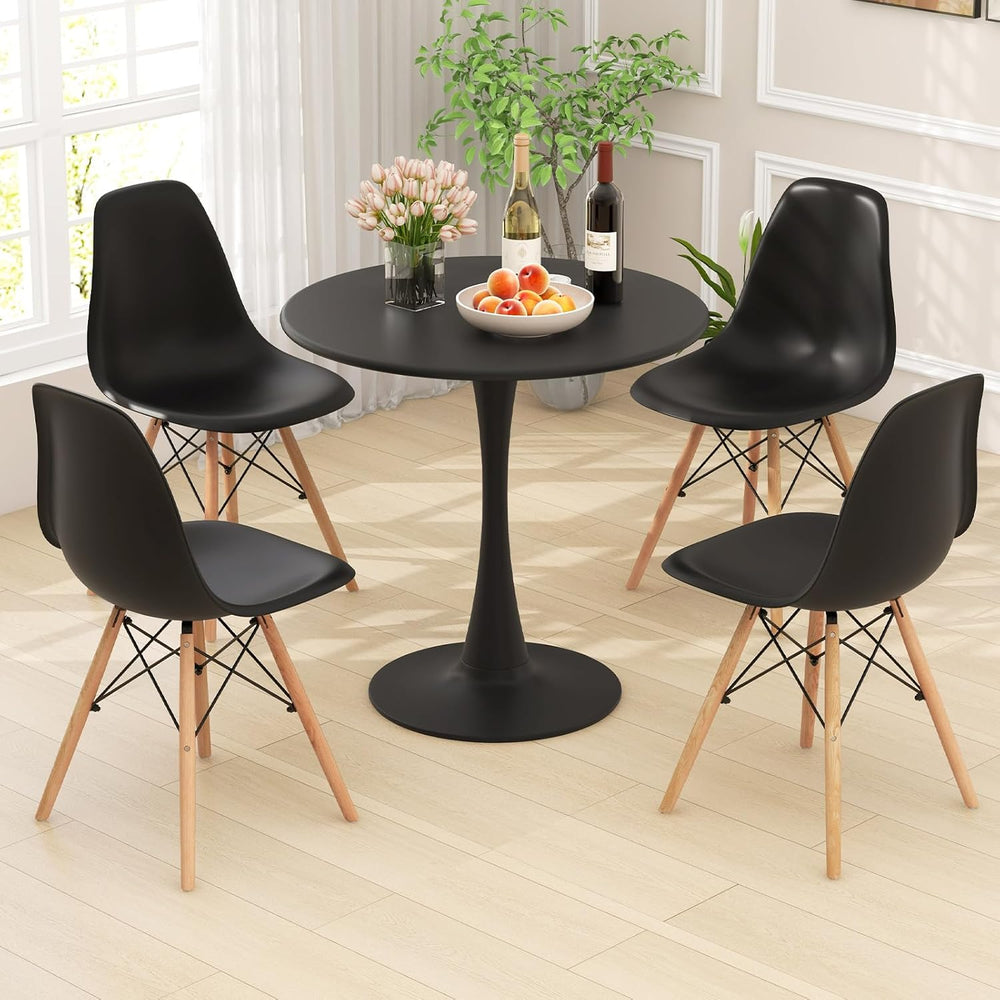 Tangkula Round Dining Table Set for 4, Kitchen Table Set with Seat & Soli...