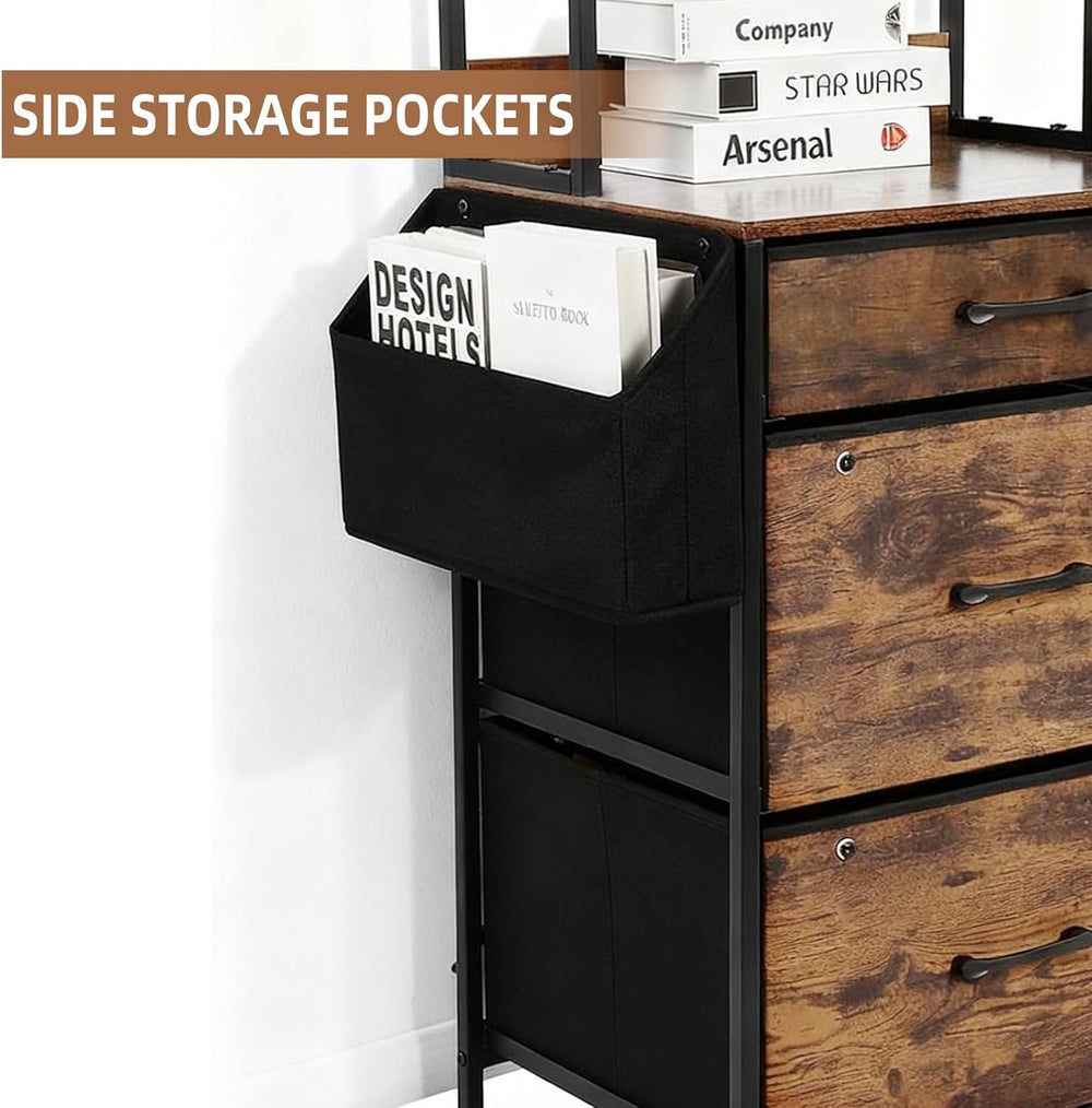 FAHKNS 3 Drawer Vertical Filing Cabinet with Charging Station, 3 Drawer File ...