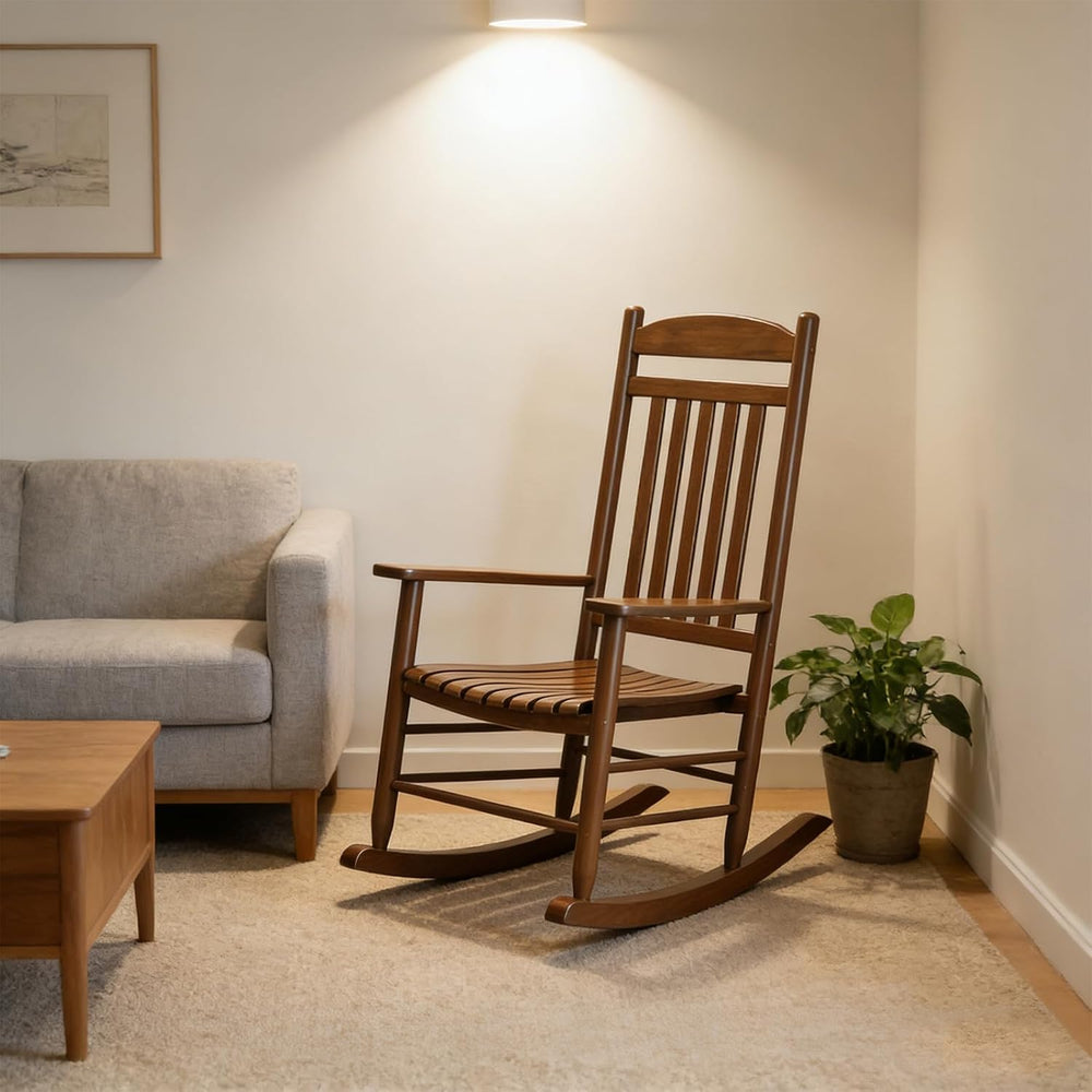 Wooden Outdoor Rocking Chair, Weatherproof Oversized Rocking Chair, Heavy Dut...
