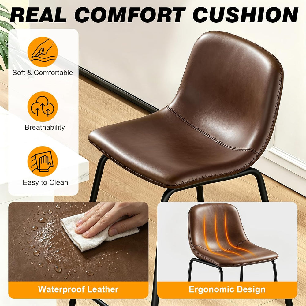 TAVR 24 inch Counter Height Stools Set of 2, Hold up to 500 lbs, Brown