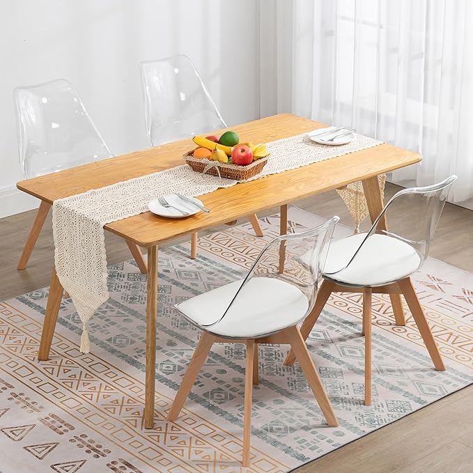 Dining Chairs Set of 4, Clear Acrylic Dining Chair Modern Transparent Chairs ...