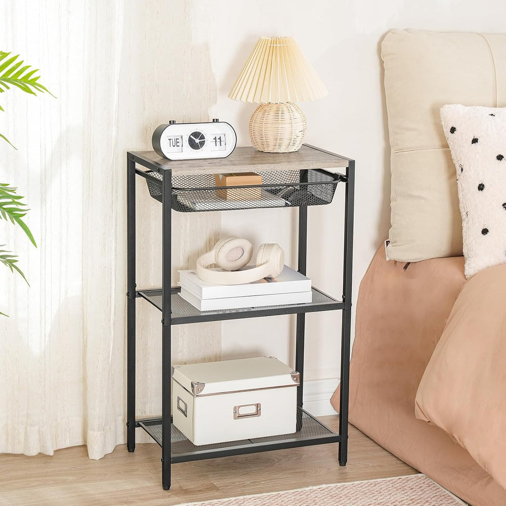 HOOBRO Side Table with Charging Station and USB Port and 28.7 Inch Tall Side ...