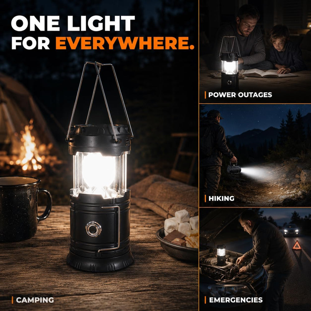 MalloMe Solar LED Camping Lantern, Battery Powered Lanterns for Power Outages...
