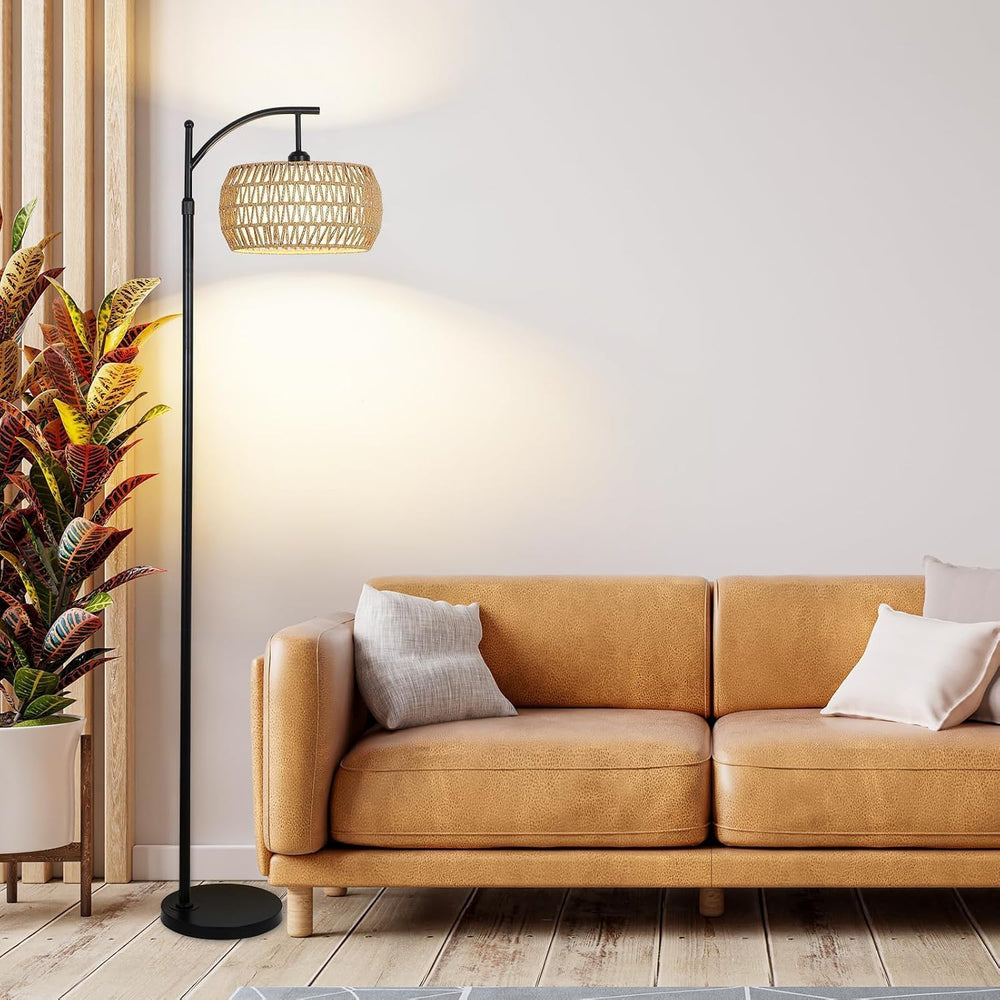 eyassi Arc Floor Lamp with 3 Color Temperatures, LED Gold Floor Lamp with Rem...