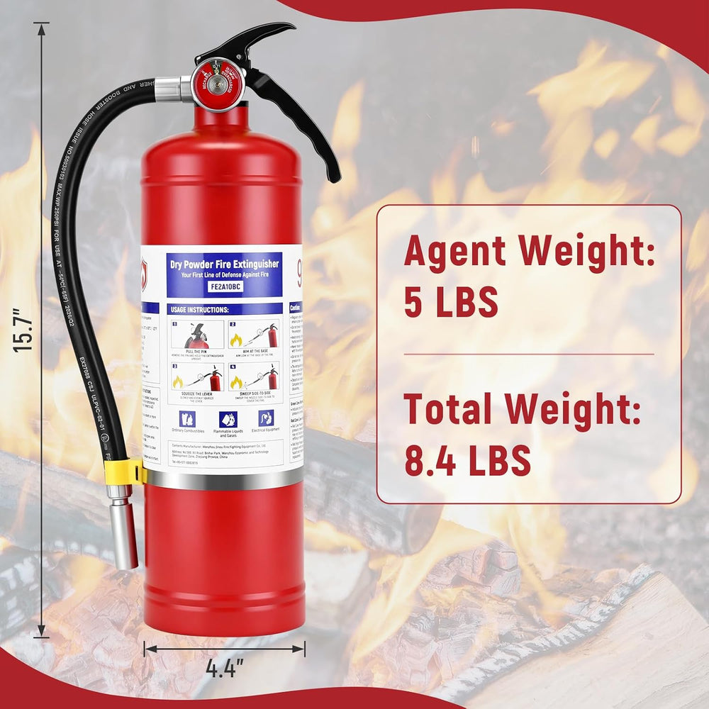 5lb ABC Dry Chemical Fire Extinguisher 2A:10B:C Rated ANSI/UL 299 Certified