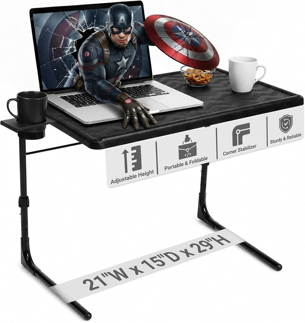 Table-Mate TV Tray Table | Portable Desk Folding Dinner Tray, Couch Table Tra...
