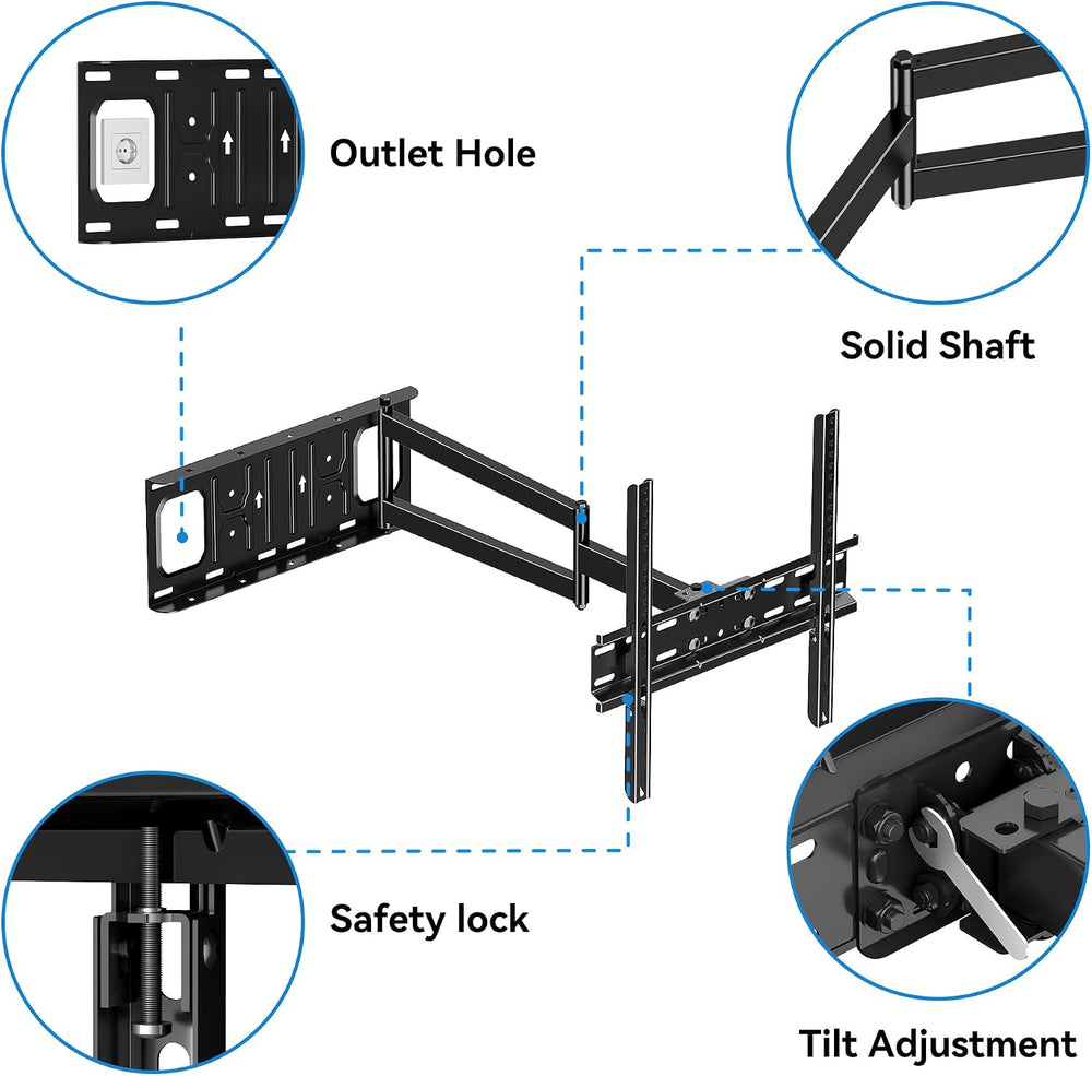 FORGING MOUNT Long Arm Corner TV Wall Mount for 26-60 Inch TVs | 25.6" F...