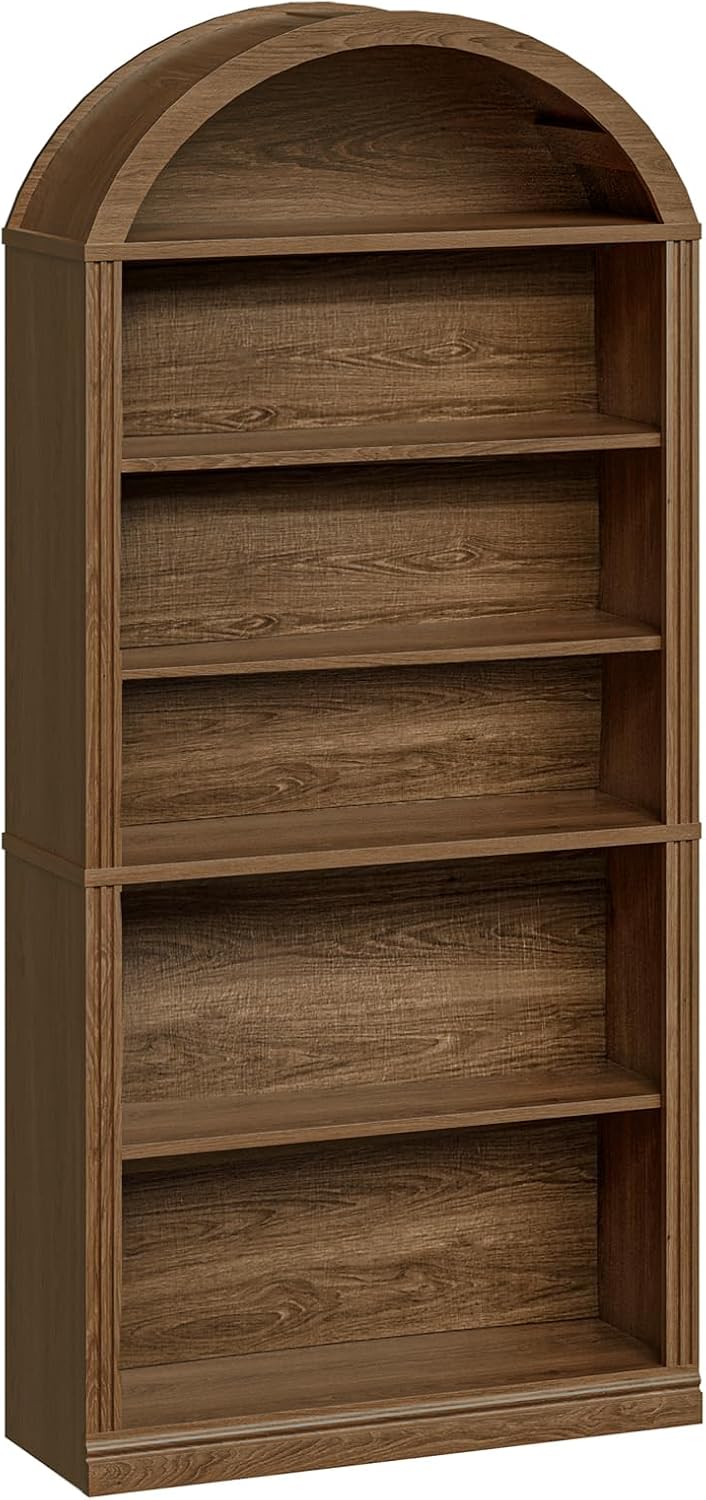 RALGEND Arched Bookshelf, 75.8" Tall Arch Bookcase with Storage, 6-Tier ...