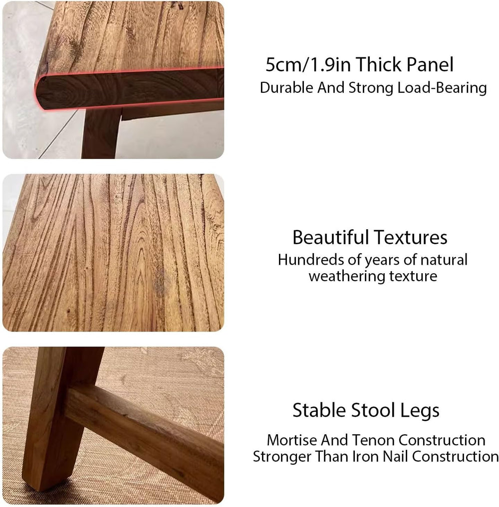 Farmhouse Wooden Narrow Bench Small Entryway Skinny Vintage Noodle Dining Ben...