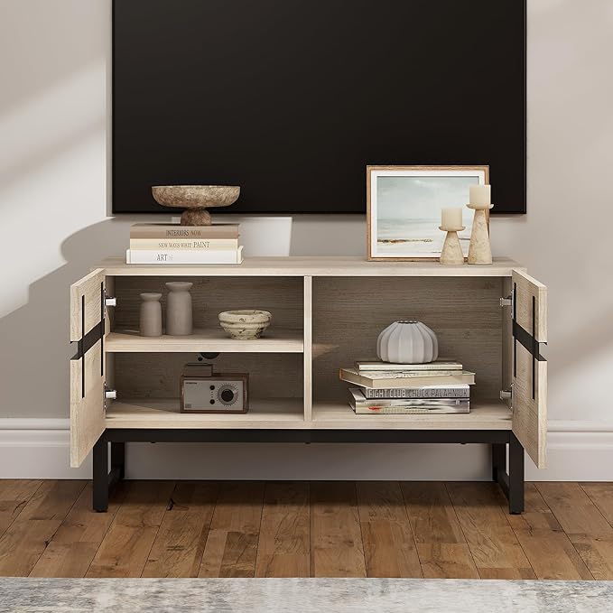 WAMPAT Modern TV Stand for TVs Up to 40 Inch, Entertainment Center Media Cons...