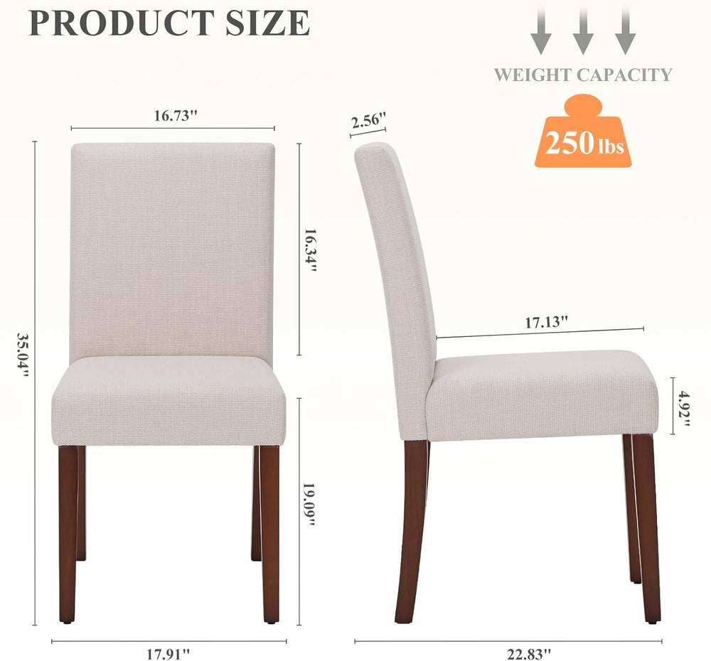 MALOL Upholstered Dining Chairs Set of 2, Fabric Dining Room Chairs, Modern W...