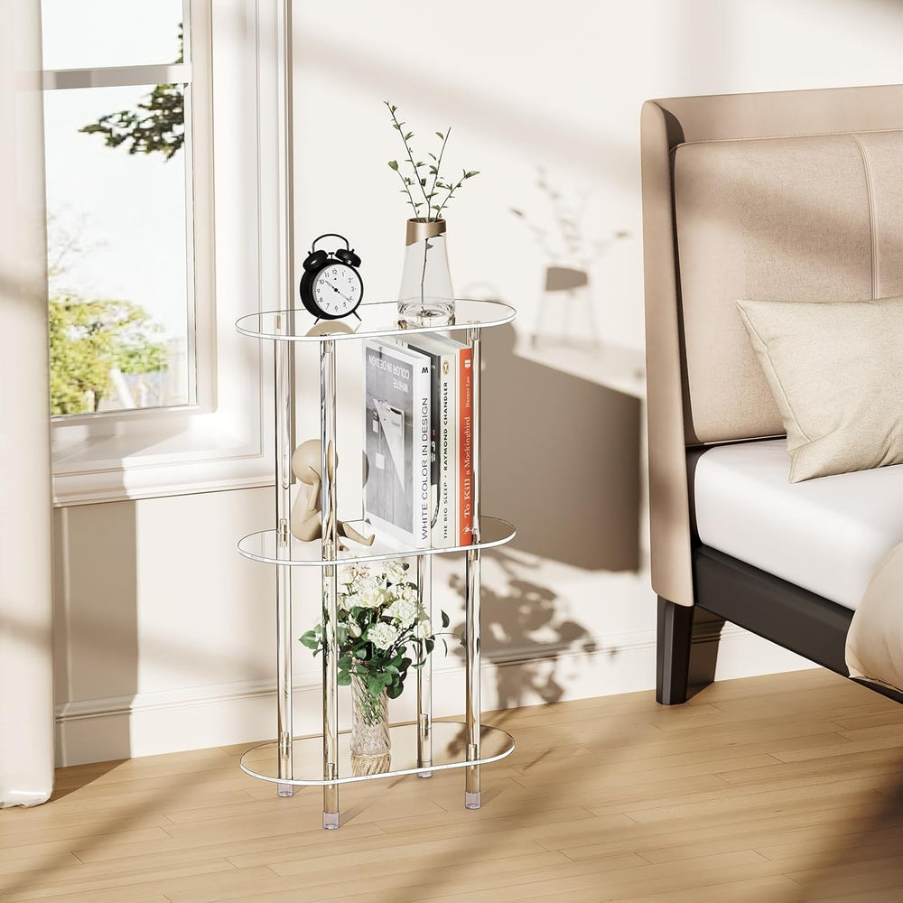 Clear Acrylic Narrow Side Table for Small Spaces, 15.75" L x 7.87" ...