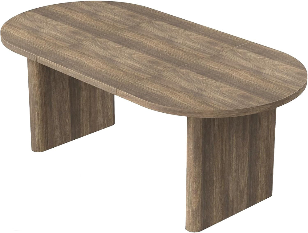 Oval Dining Table for 4-6 People, 63" Modern Kitchen Table with Thick St...