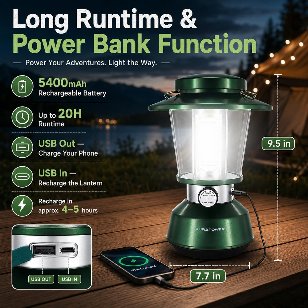 Durapower Rechargeable Camping Lantern,2800 Lumen Super Bright LED Camping La...