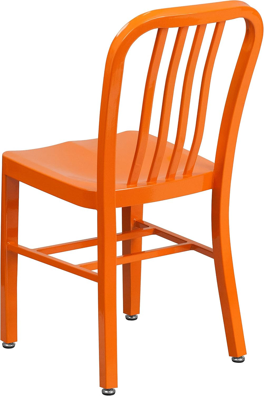 Flash Furniture Gael Commercial Grade 2 Pack Orange Metal Indoor-Outdoor Chair