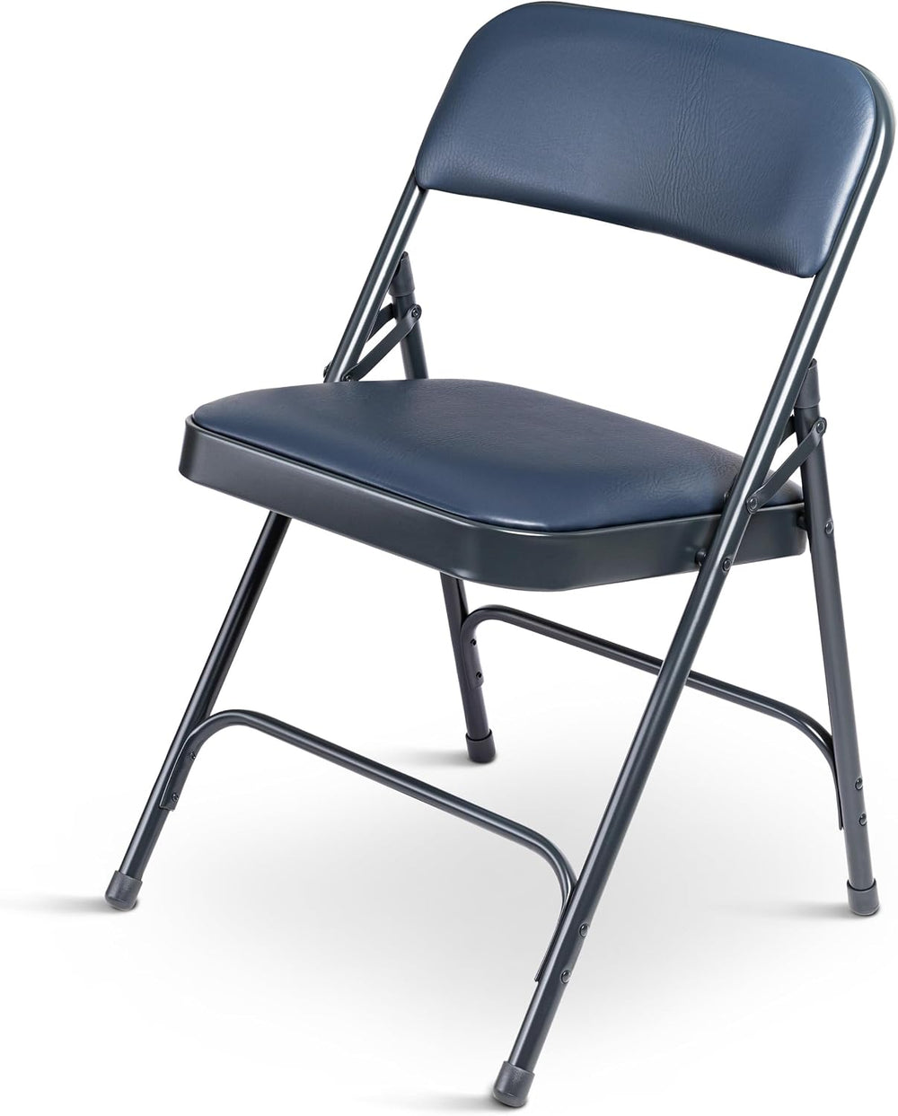OEF Furnishings OEF1204 Vinyl Cushioned Folding Chairs with Steel Frame, Blue...
