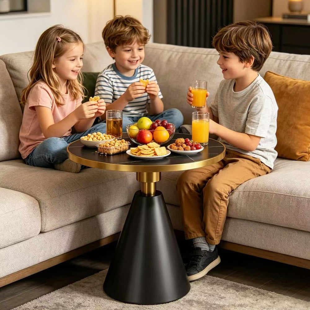 BeautyVerve Rock Plate Side Tables for Living Room, Modern Small Round Coffee...