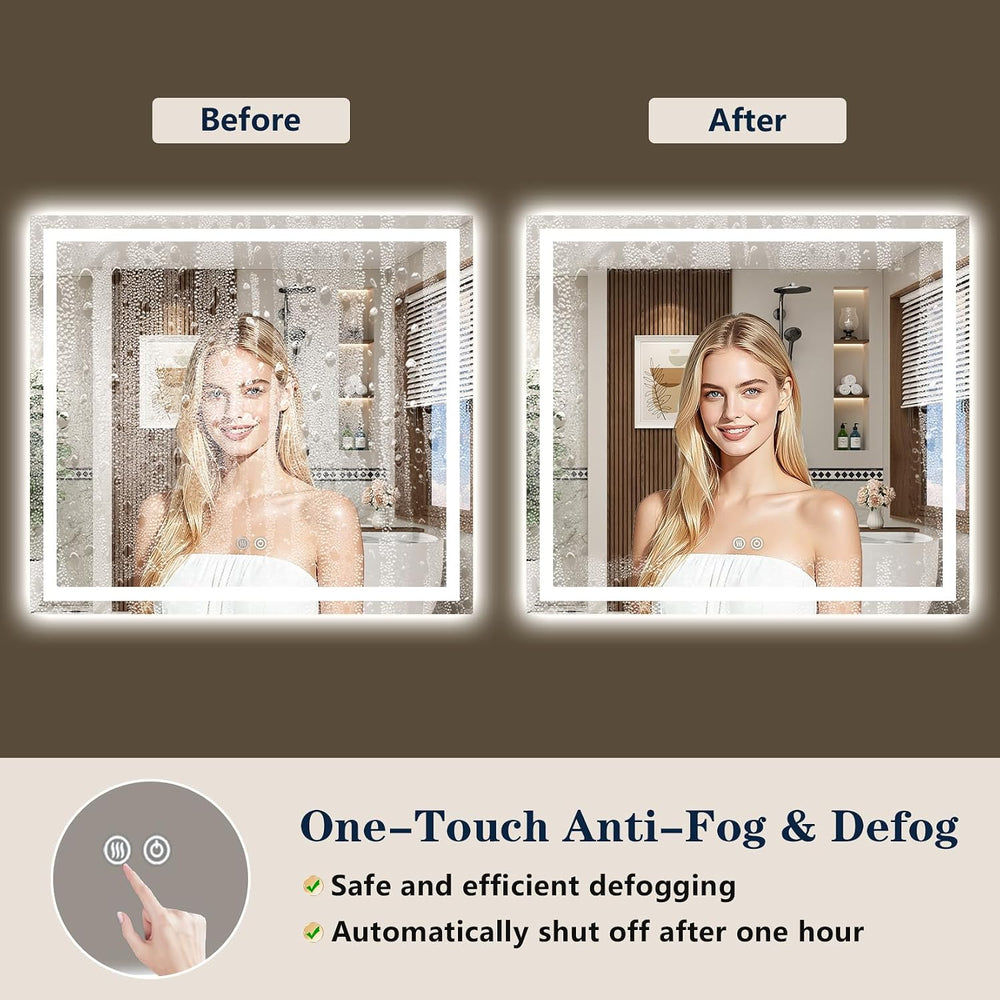 72x36 Inch LED Bathroom Mirror with Lights, Backlit & Front Lit