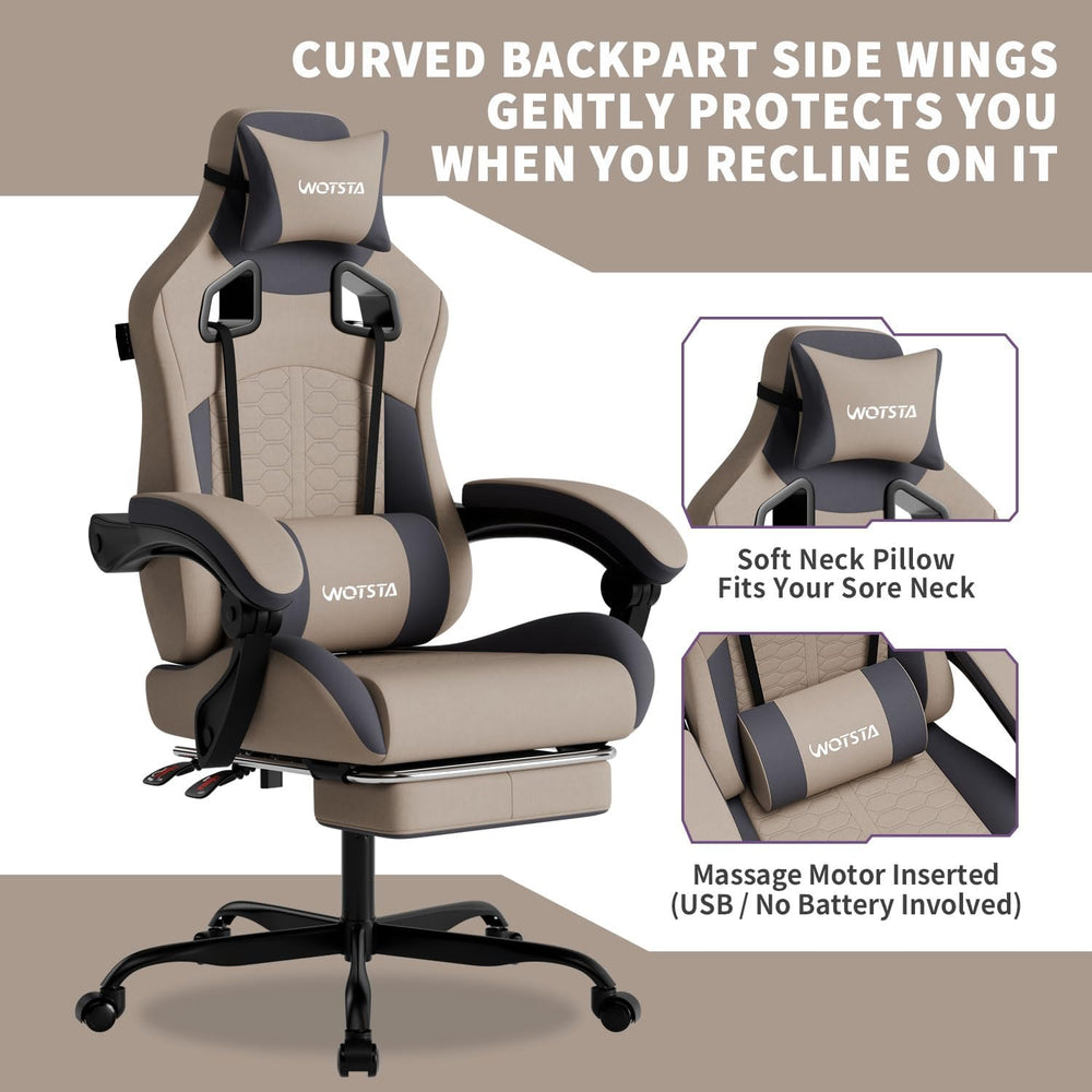 Gaming Chair with Massage,Ergonomic PC Gaming Chair with Footrest Comfortable...