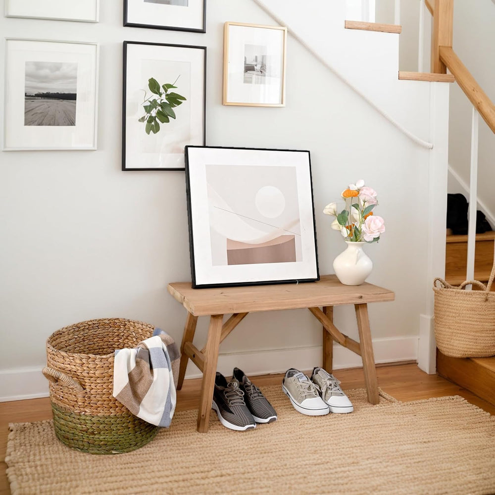 SwallowLiving 30" Solid Wood Entry Bench - Rustic Farmhouse Style Hallwa...