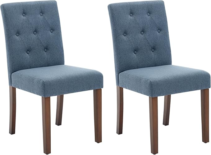 Upholstered Dining Chairs Set of 2, Modern Fabric Kitchen Side Chairs with St...