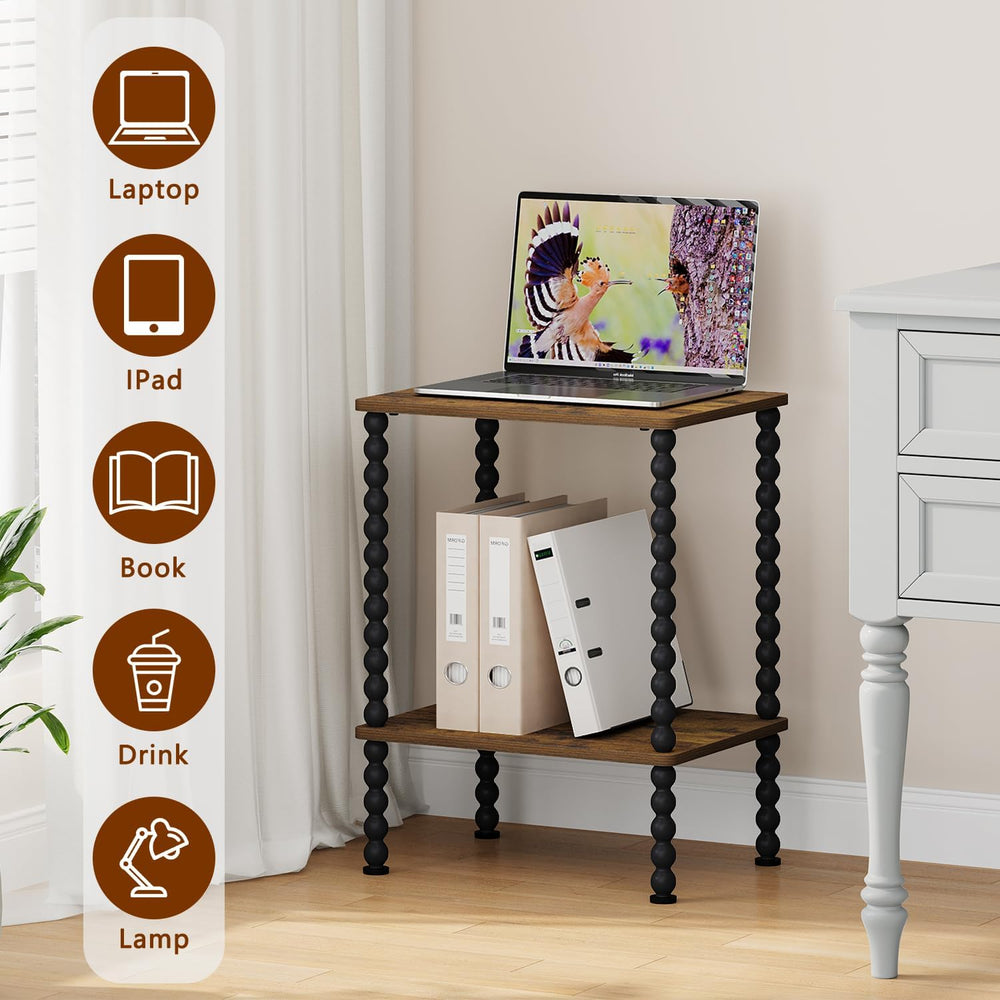 YINMIT End Table,2-Tier Small Side Table with Open Storage Shelf | Night Stan...