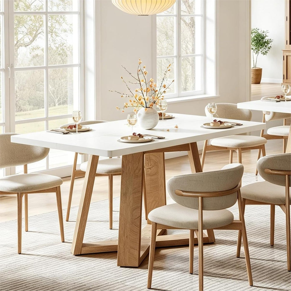Tribesigns Dining Table for 4, 47.3 Inch Rectangular Farmhouse Kitchen Table ...