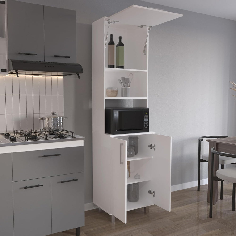 21.7" D*15.4" W*80.3" H Freestanding Kitchen Pantry with 4 She...
