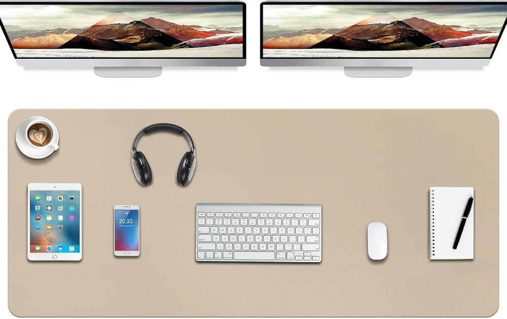 Boutilon Leather Desk Pad Protector,Non-Slip Mouse Pad,Laptop Desk Pad,Office...