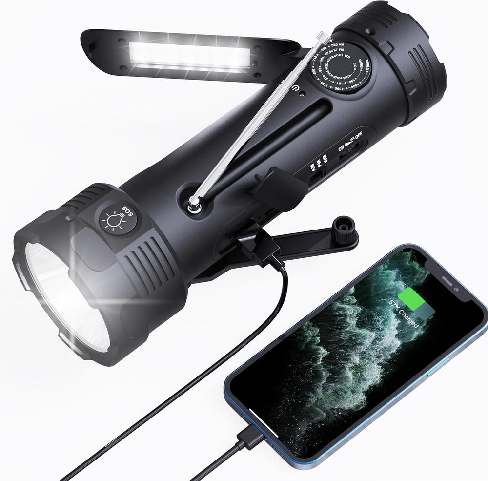 NOAA Emergency Weather Radio, Portable Solar Hand Crank Flashlight Radio