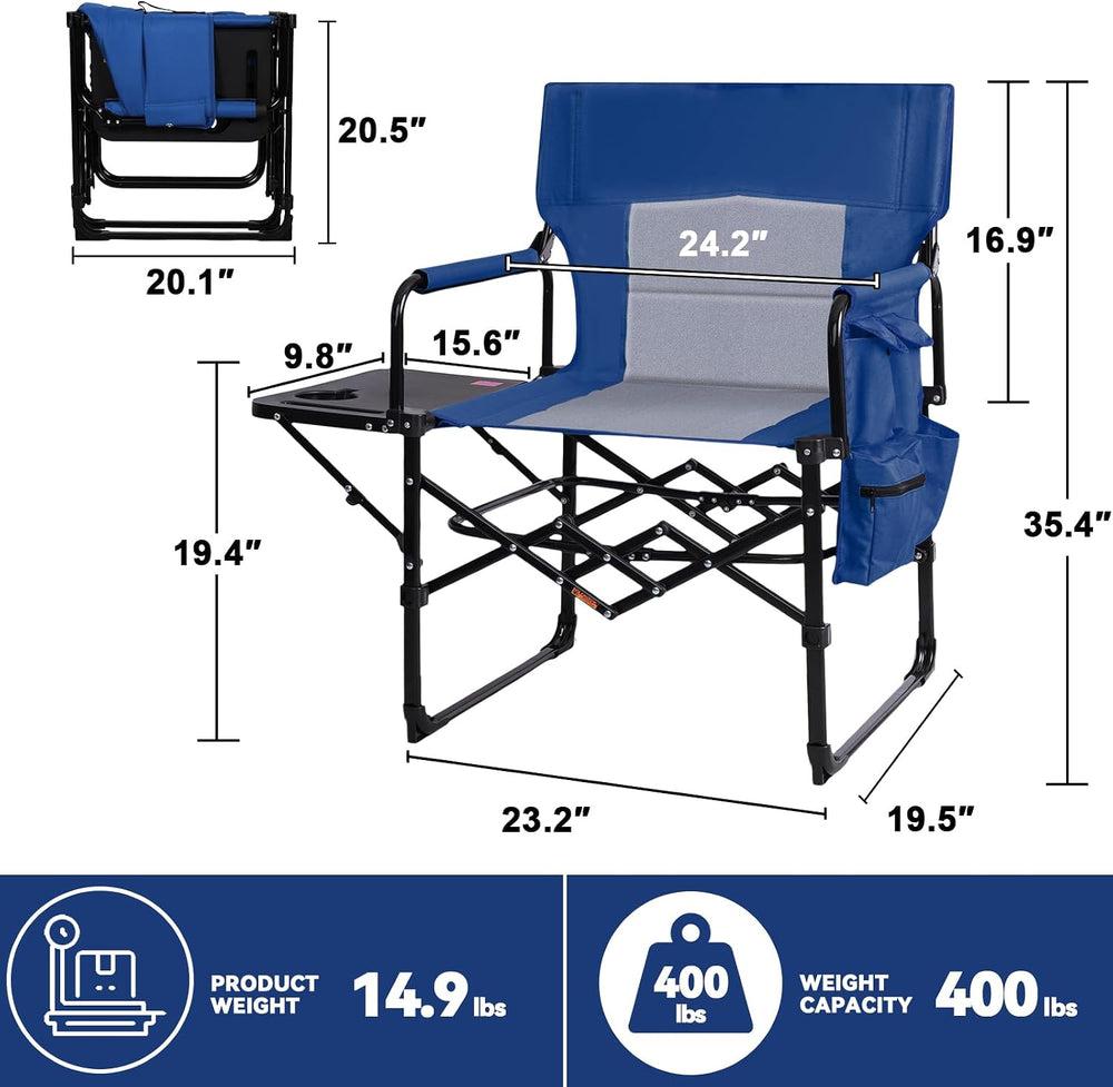 Romswi 2Pack Director Chairs for Outdoor, Folding Camping Chair, Compact Dire...