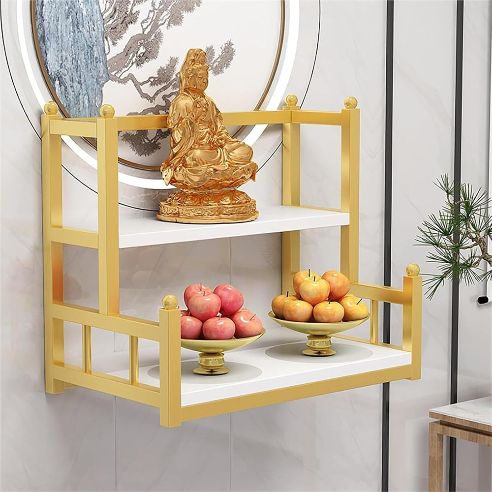 Altar Table, Multi-Tiered Buddhist Prayer Altar Cabinet for Small Spaces(Whit...