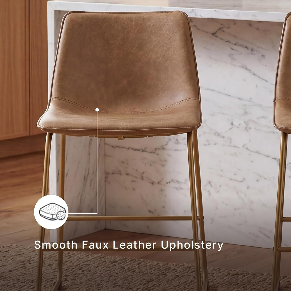 Signature Design by Ashley Dining Chairs Set of 2, Mid Century Gold, Toast | ...
