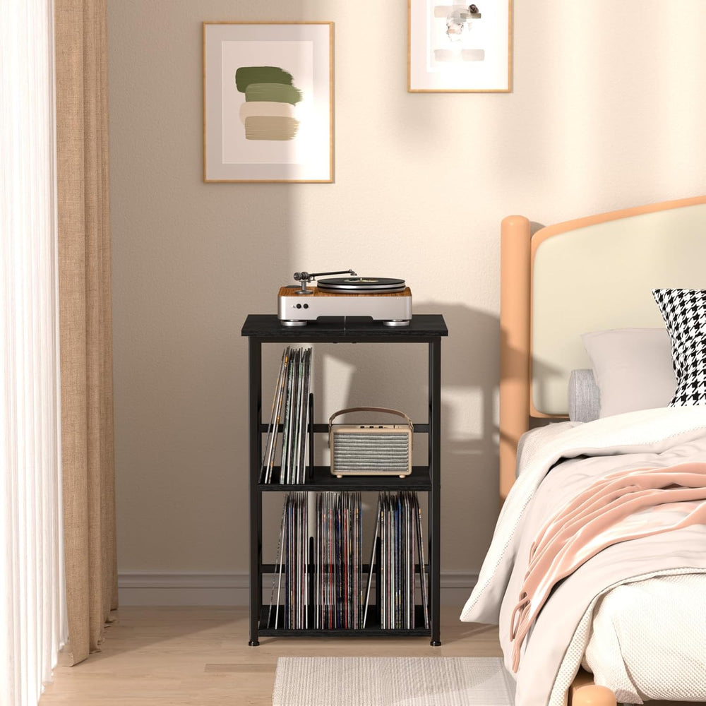 LOAKEKEL Record Player Stand, Large Vinyl Record Storage Up to 200 Albums | 3...