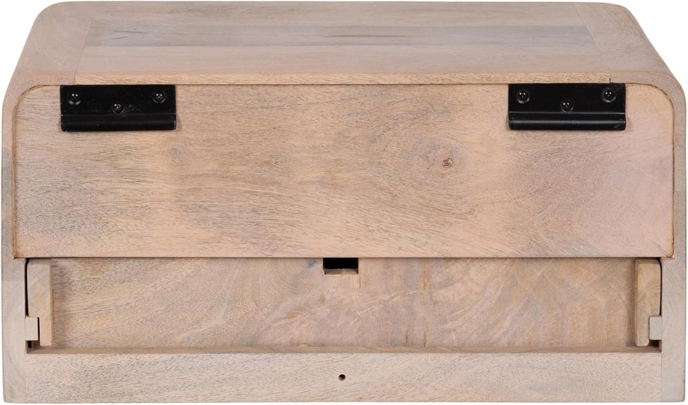 Kate and Laurel Kato Modern Mango Wood Floating Side Table with Drawer, 18 x ...