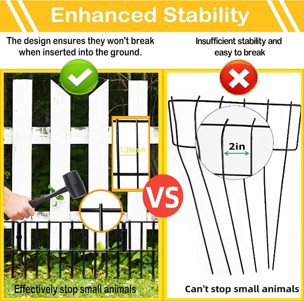 26 Pack Animal Barrier Fence, 12In(H) x 28.00Ft(L) Upgrade 1.26 in Gap Decora...