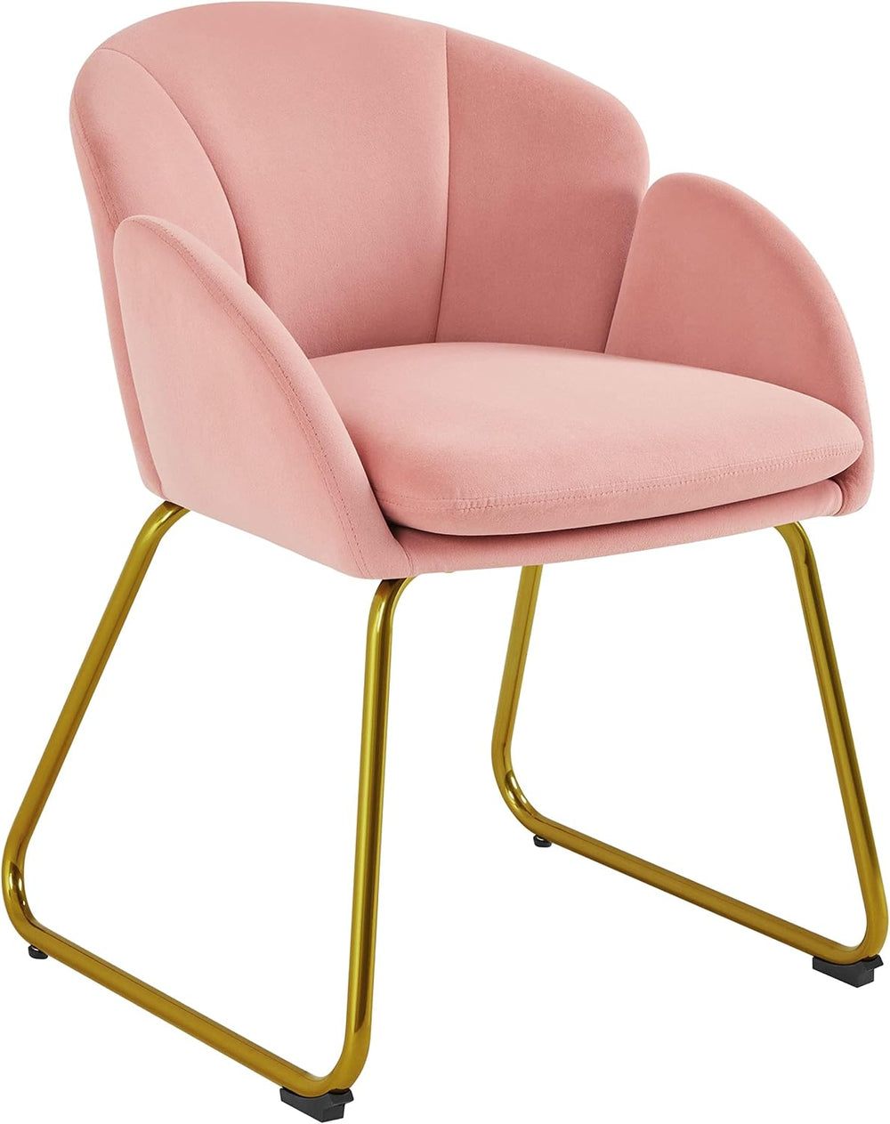 Yaheetech Flower Shape Vanity Chair with Petal Armrests, Pink