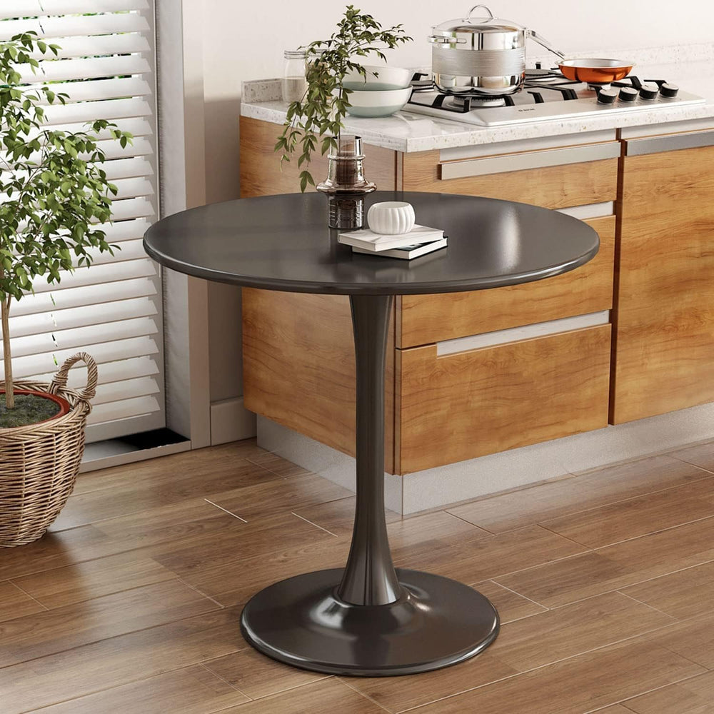Round Dining Table, 24" Circle Pedestal Table with Thickened Top & M...