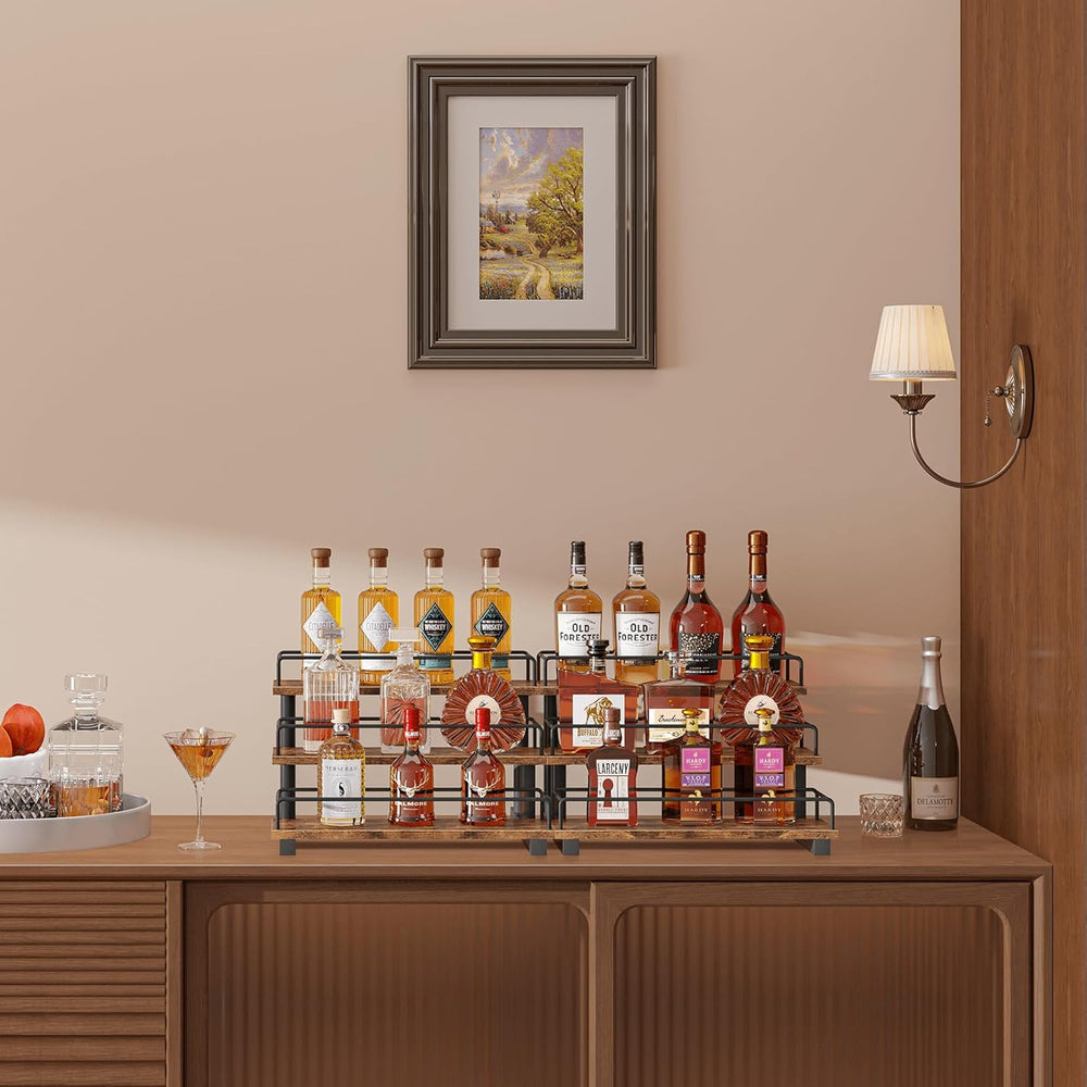 Homode Liquor Bottle Display Shelf, 3 Tier Coffee Syrup Rack Organizer | Wine...