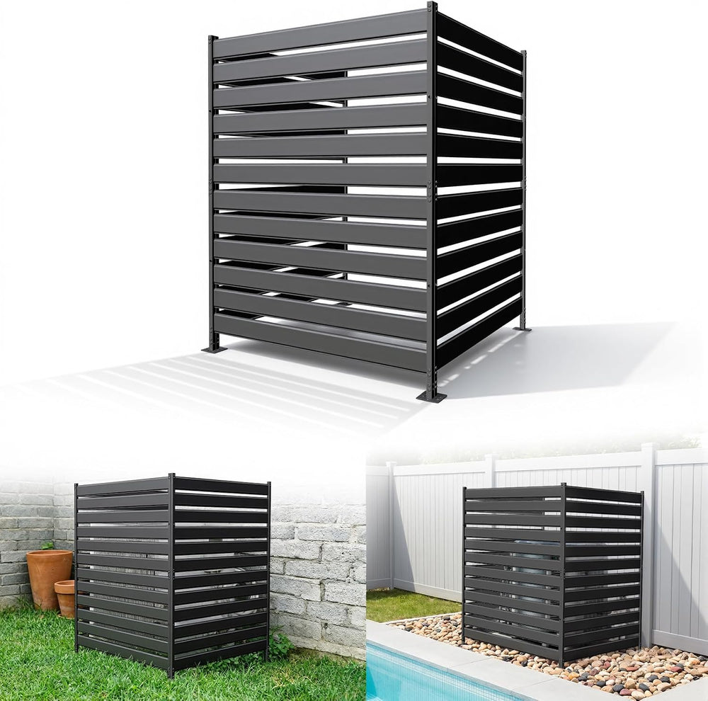 Privacy Fence Screen for AC & Trash, 42" H × 38" W(3P) Metal No...