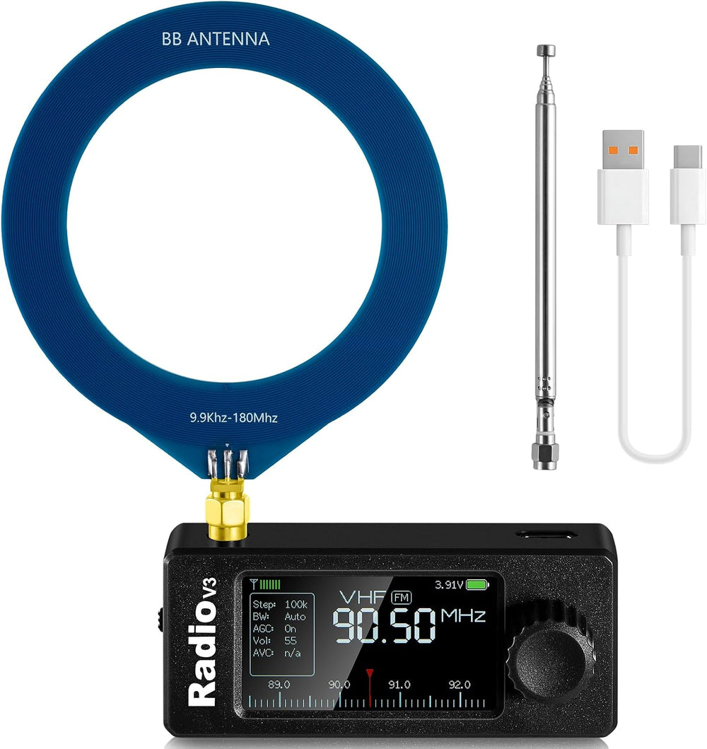 Si4732 Mini Radio ATS Pocket Radio-AM/FM/LSB/USB/CW/RTTY(Black)