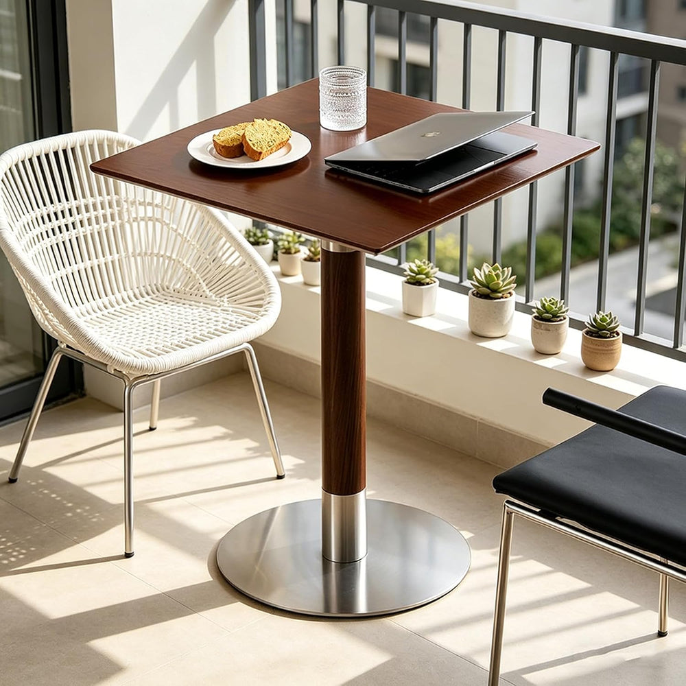 Wood Side Table, Modern Pedestal Accent Table Mid-Century Leisure Table for H...