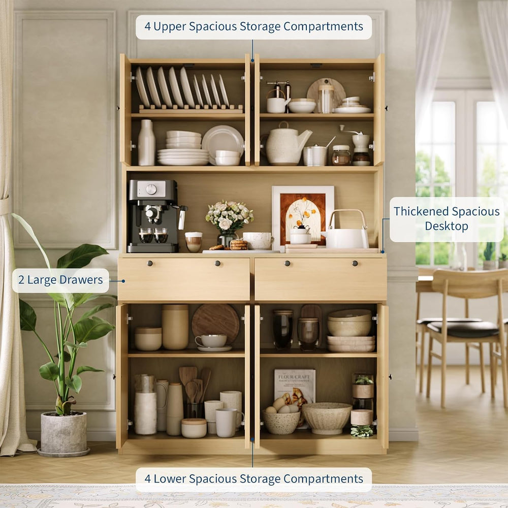 Takywep 71" Tall Kitchen Pantry Cabinet with Charging Station, 47" ...