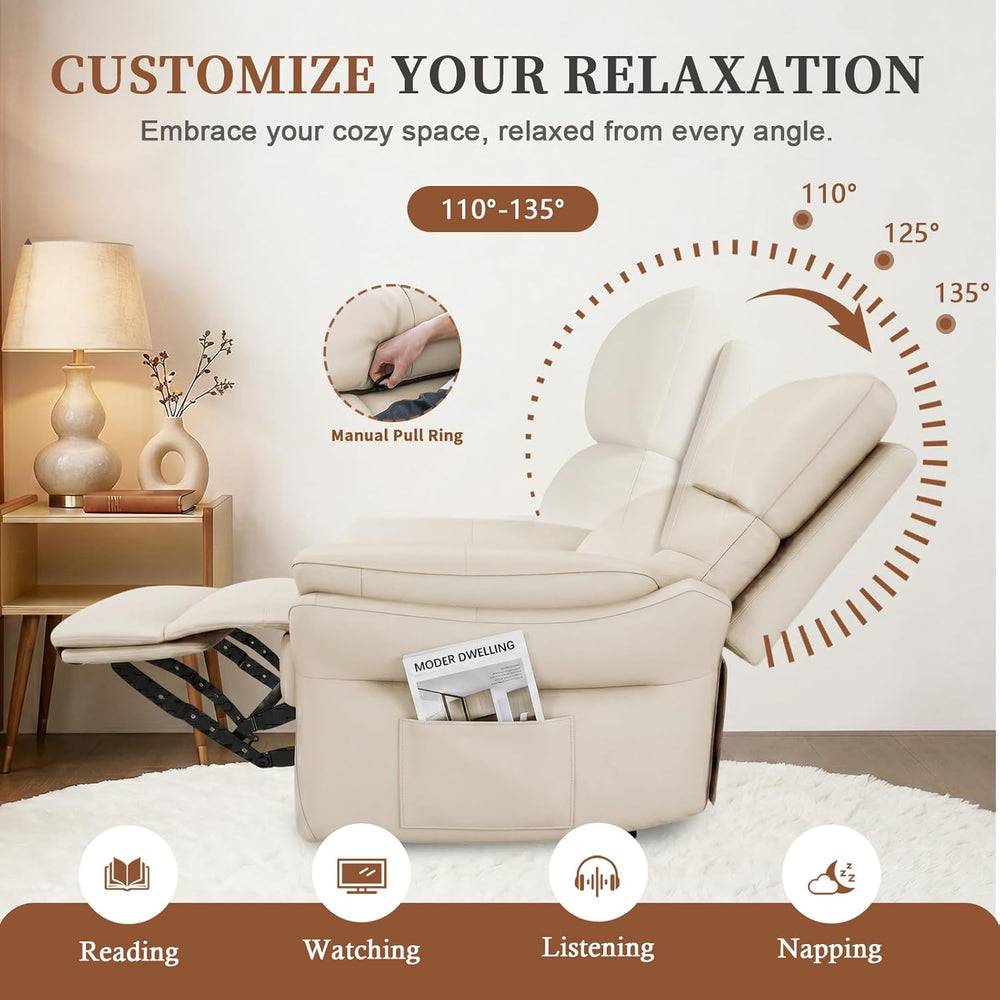 AIRSKY Genuine Leather Recliner Chair for Adults