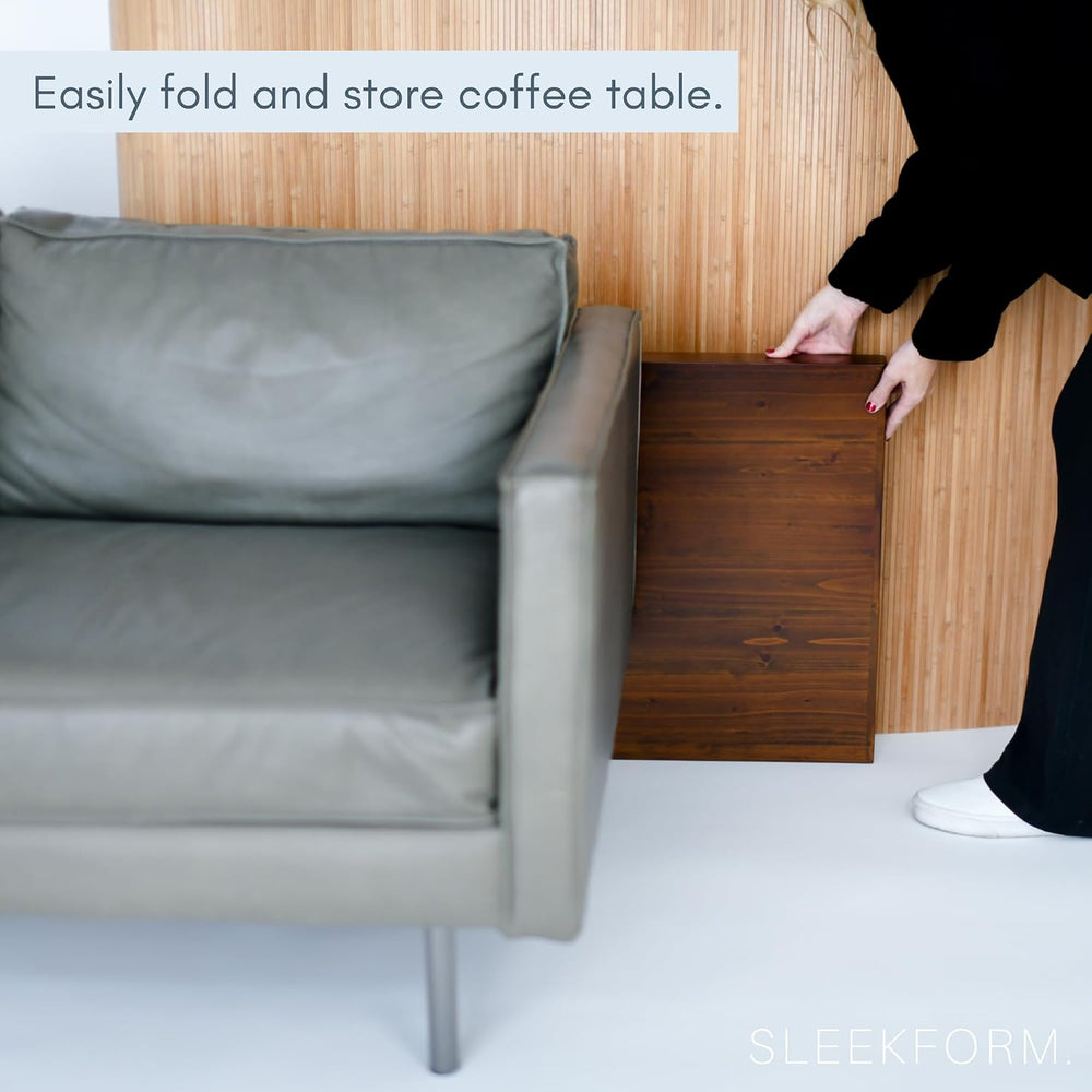 Sleekform Folding Wood Coffee Table, 20 x 40 Inch - Walnut