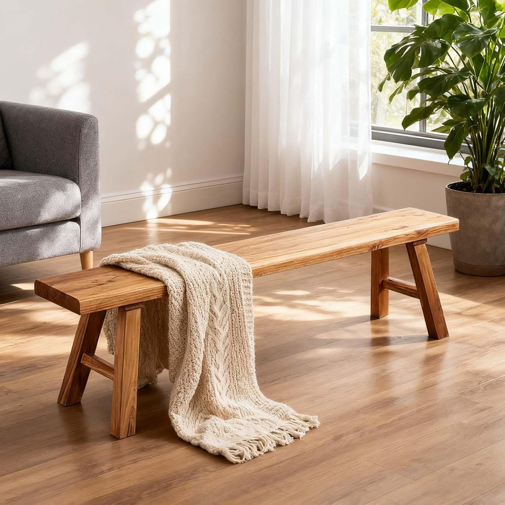 Narrow Entryway Bench Farmhouse Wood End of Bed Bench 20" 32" 39&qu...