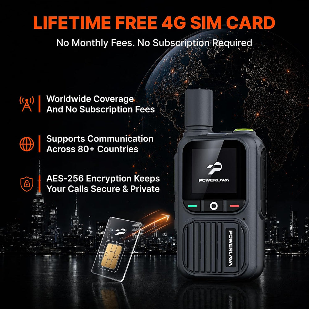 Lifetime Free Walkie Talkies Long Range 4G LTE Radios Global PoC Radios