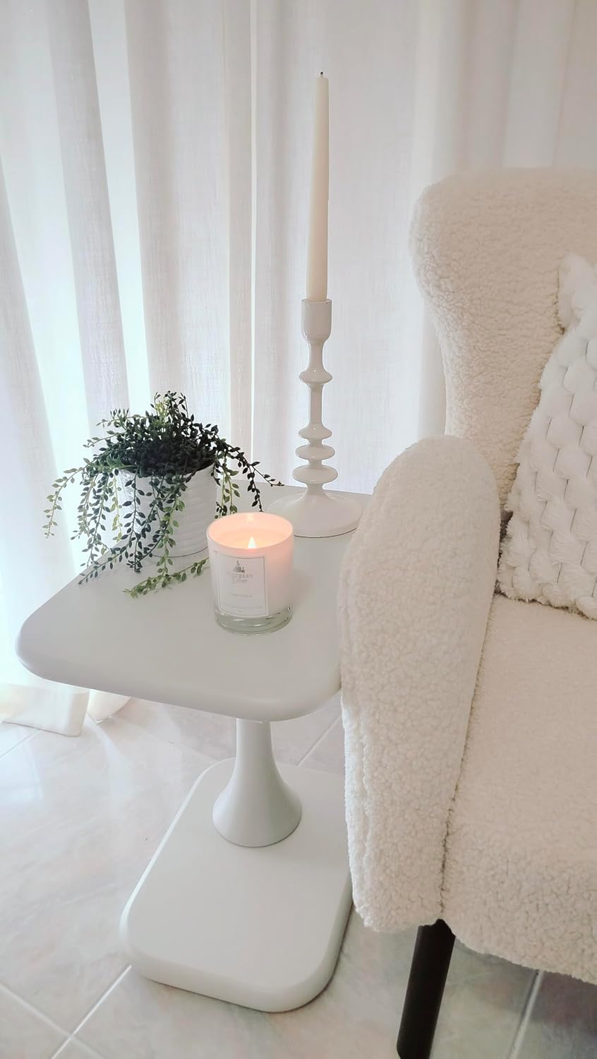 Guyii White End Table Small Side Table for Couch Modern Sofa TableLiving Room...