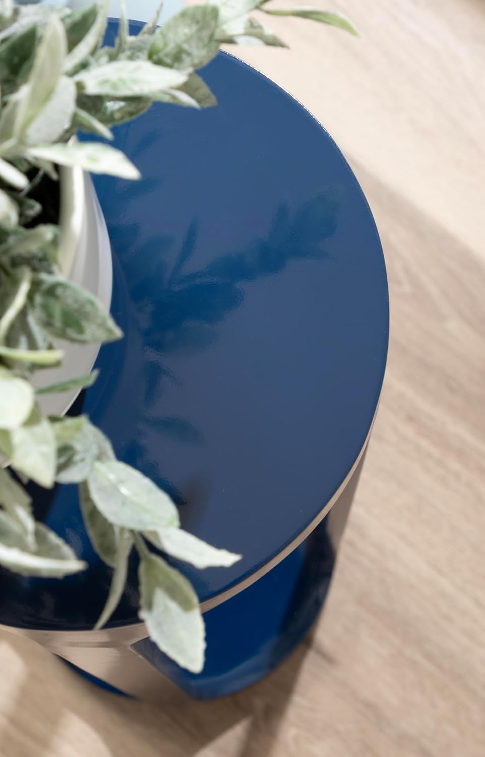 Kate and Laurel Dahl Modern Wooden Round Drink Table, 8 x 8 x 23, Navy Blue, ...